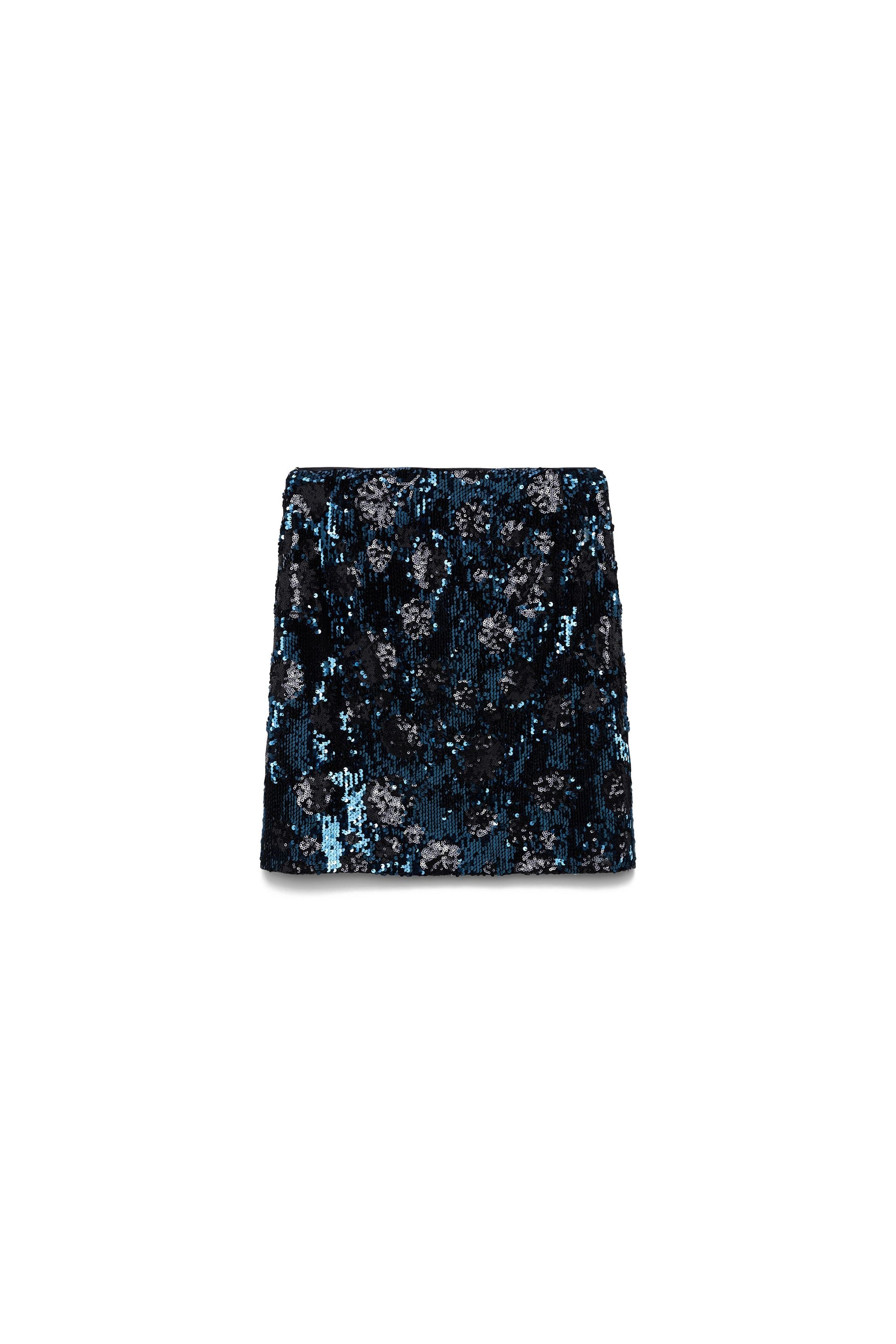 Paillettenrock - 899 Dark Navy - Blau