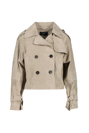 Leichte Lederjacke SIA - Grey-Taupe - Braun