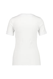 T-Shirt aus mikrogeripptem Stretch-Jersey - 300 Pure White - Weiß