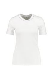 T-Shirt aus mikrogeripptem Stretch-Jersey - 300 Pure White - Weiß