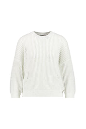 Strickpullover oversized - A00 Pure White - Weiß