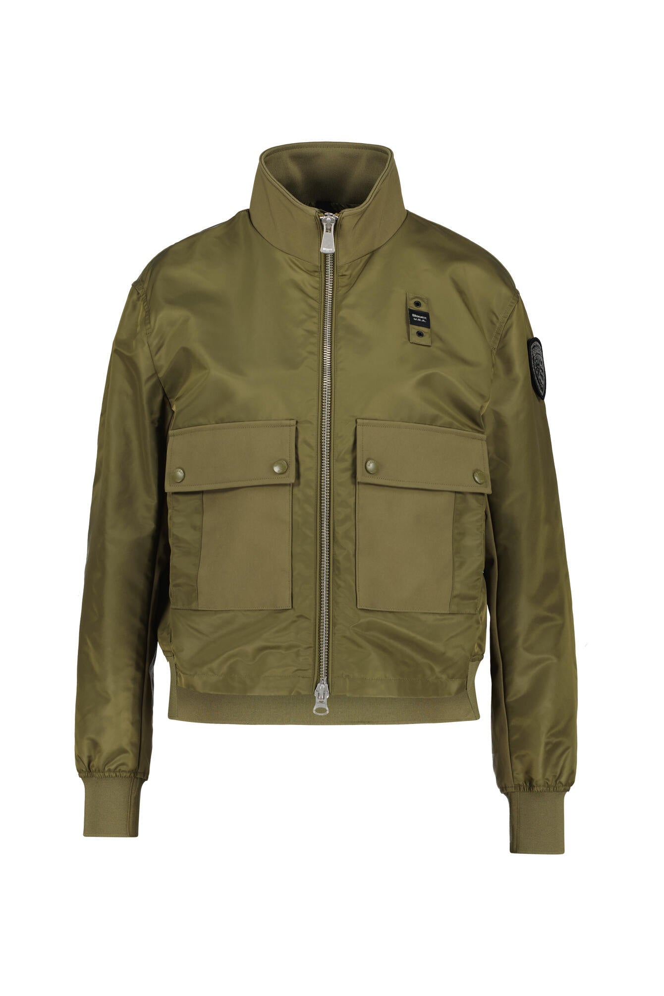 Bomberjacke mit Stehkragen - 657 Verde Militare - Grün