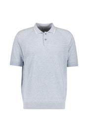 Poloshirt aus Leinenmix - 08 Zuccero - Blau