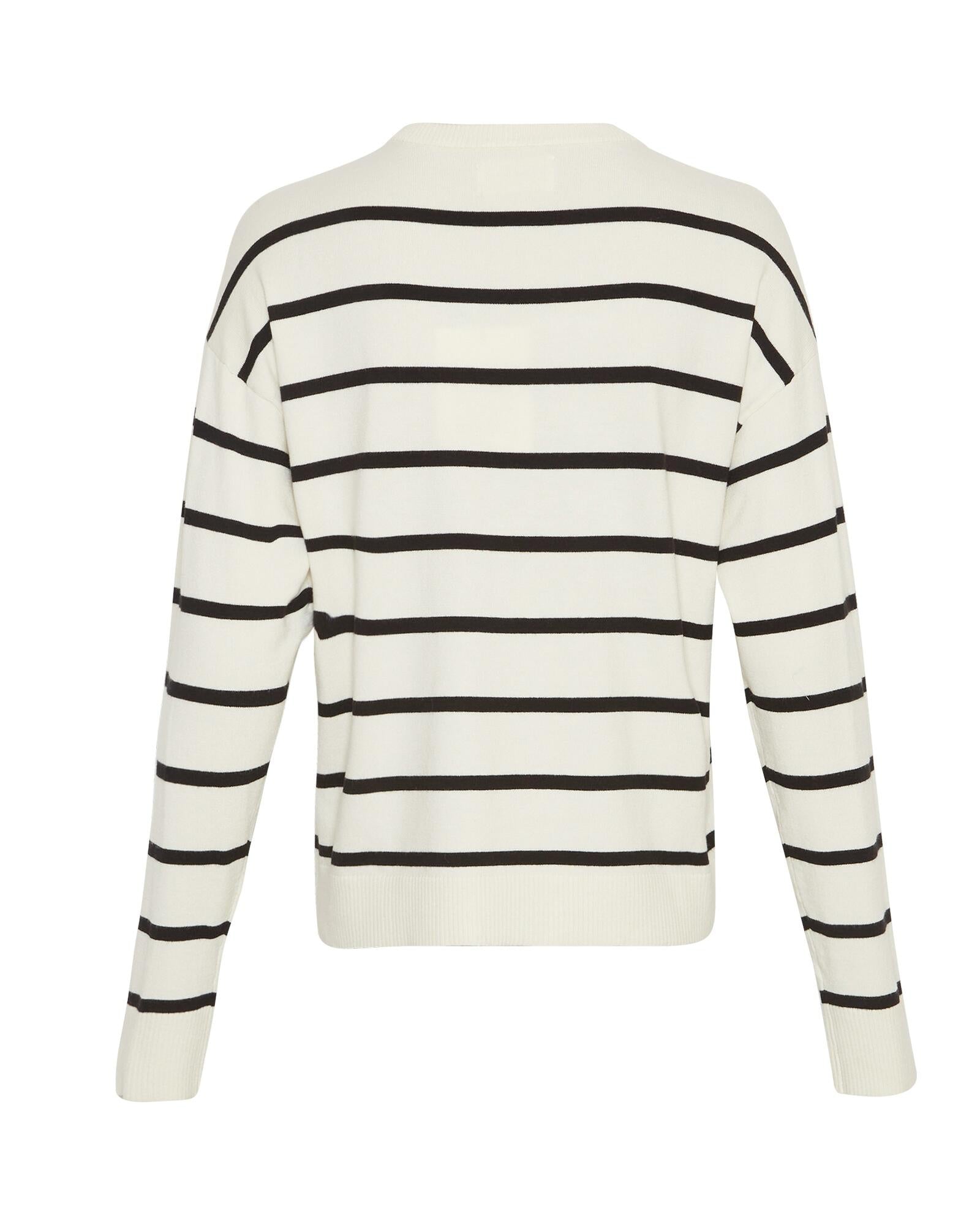 Strickpullover MAURA gestreift - Ice/Black - Creme
