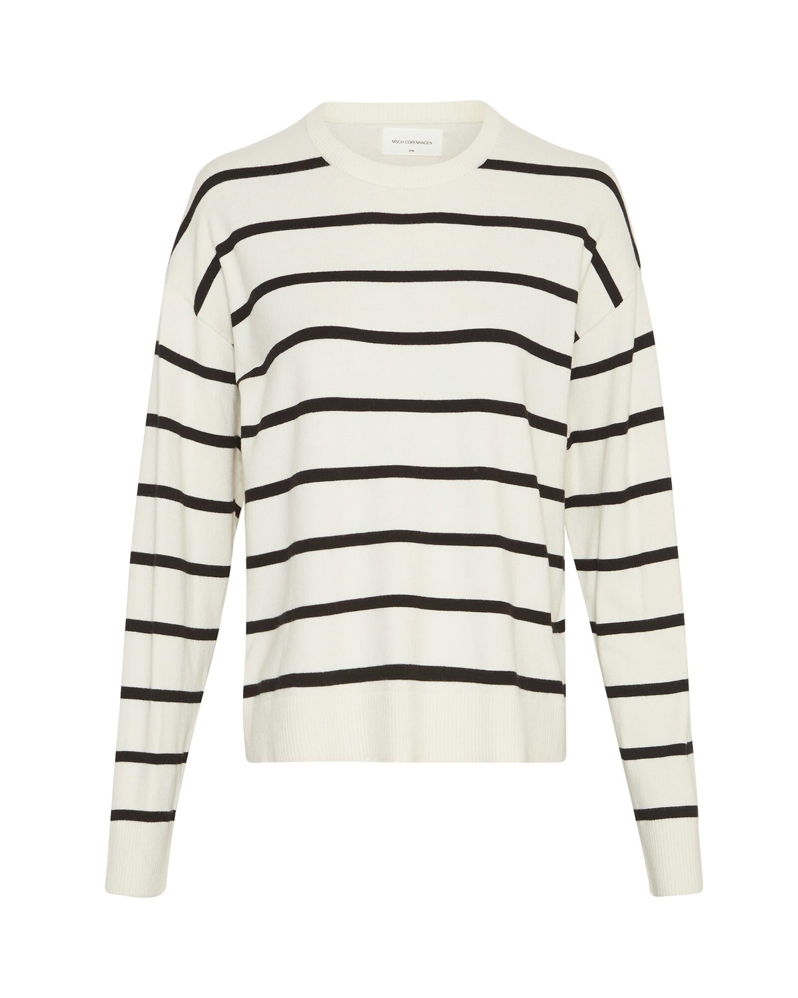 Strickpullover MAURA gestreift - Ice/Black - Creme