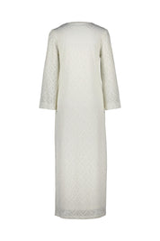 Kaftankleid Maxi mit V-Ausschnitt - 007 white - Weiß