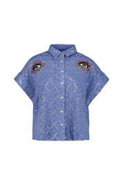 Bluse EDITH Boxy-Fit - Bleu - Blau