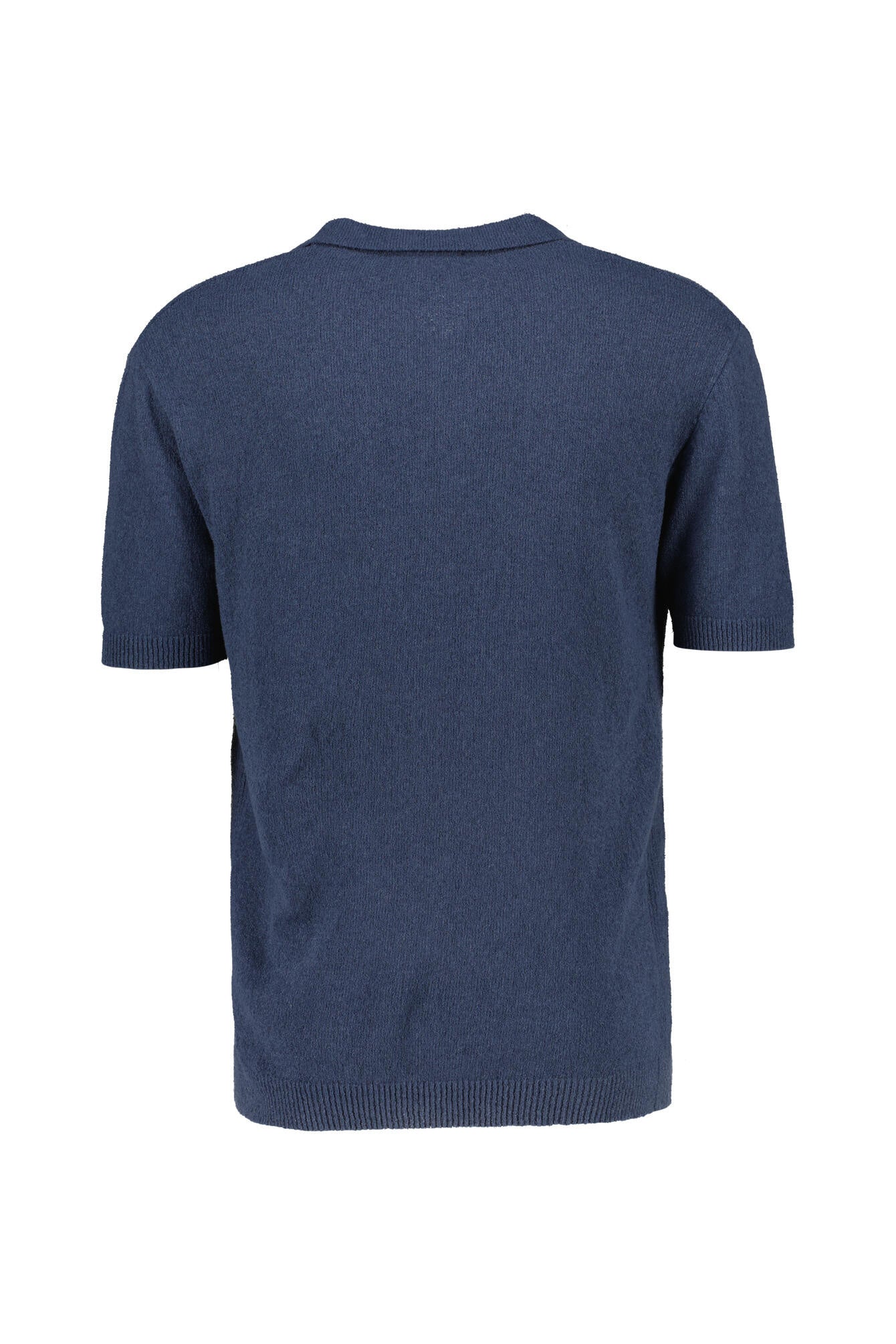 Strick-Poloshirt aus Bouclé - 949 - Blau