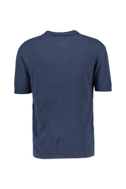 Strick-Poloshirt aus Bouclé - 949 - Blau