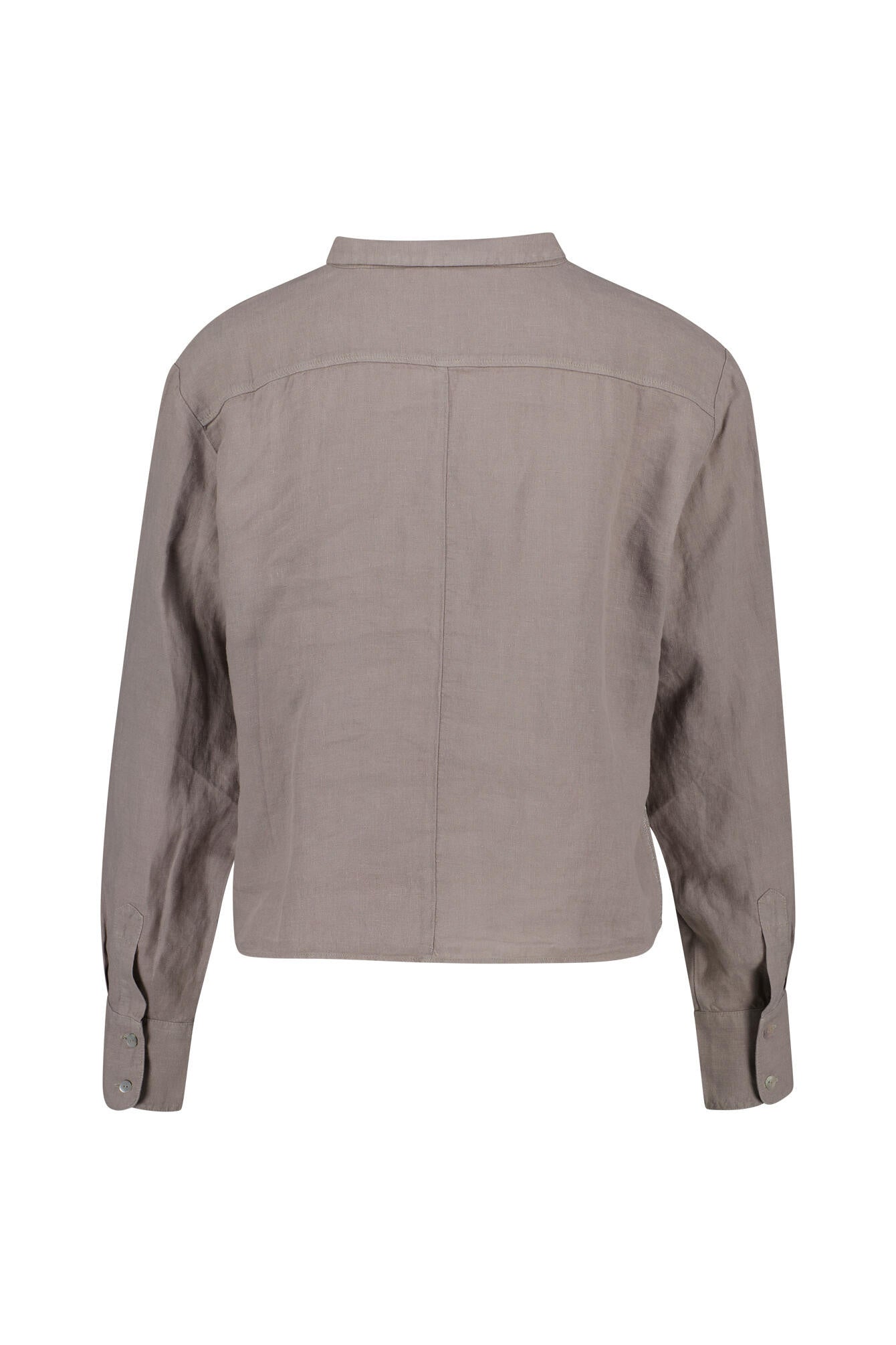 Leinenbluse cropped - Smoke - Grau