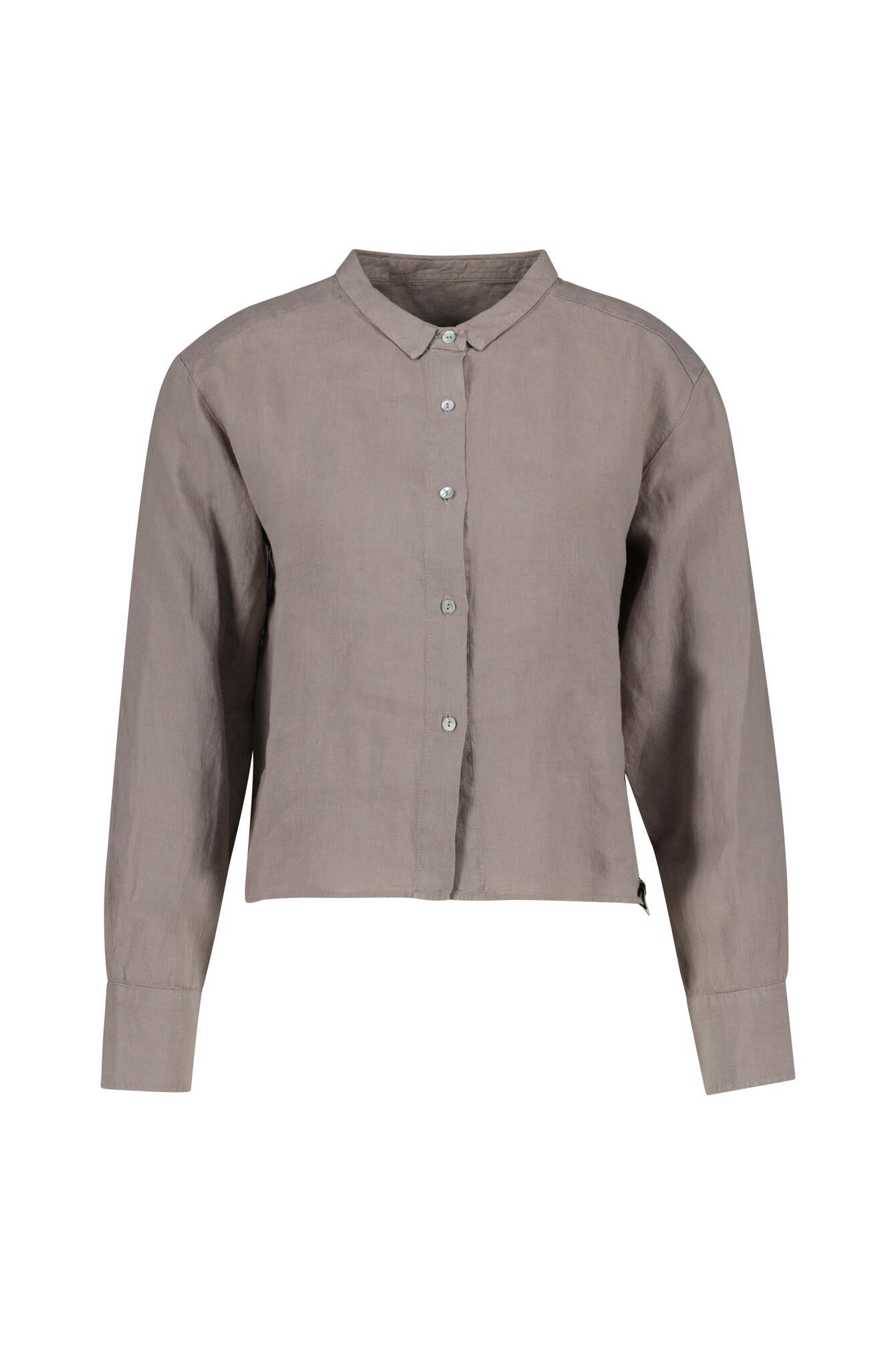 Leinenbluse cropped - Smoke - Grau