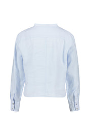 Leinenbluse cropped - River - Blau