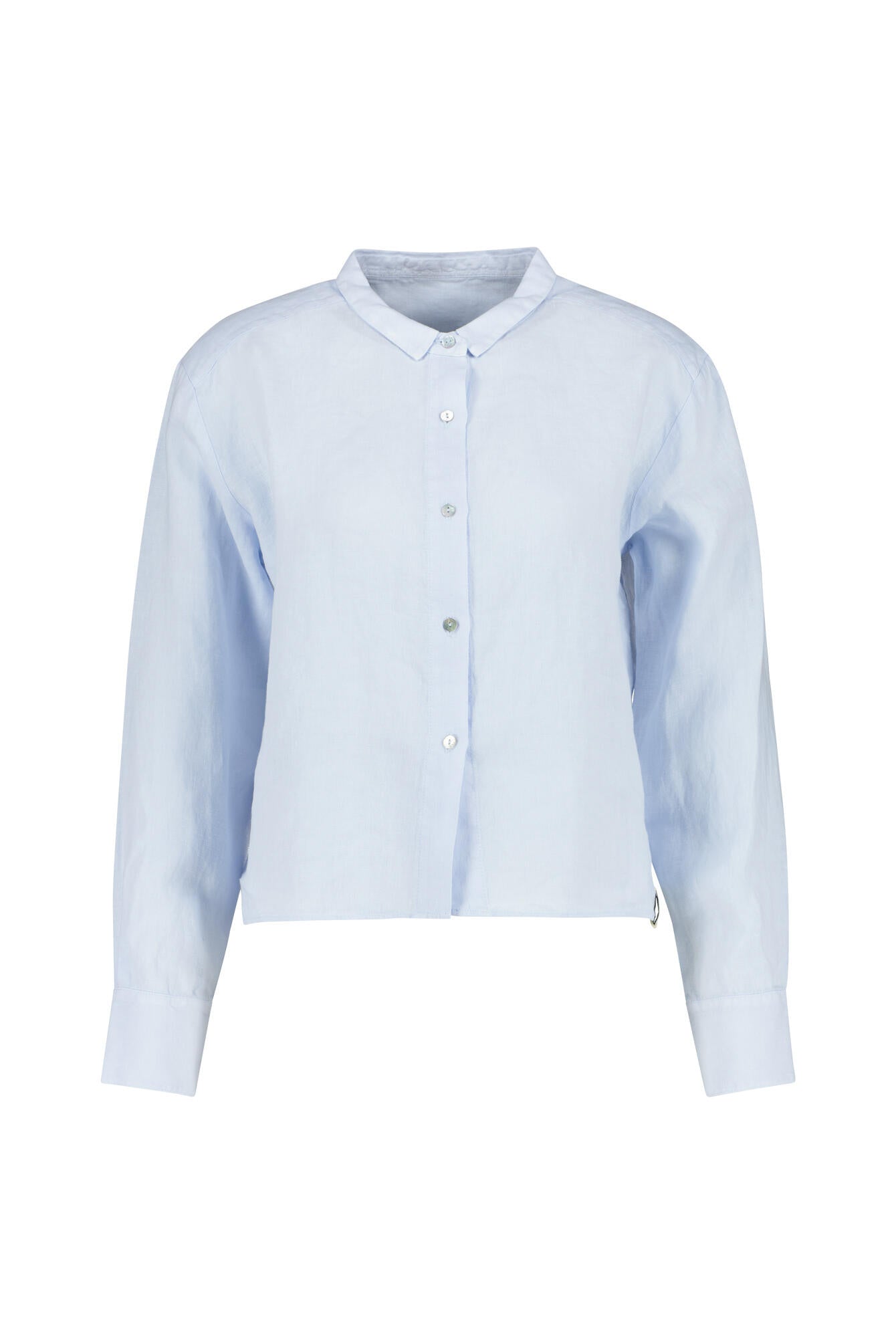 Leinenbluse cropped - River - Blau