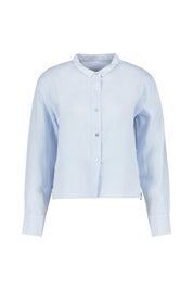 Leinenbluse cropped - River - Blau