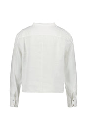 Leinenbluse cropped - White - Weiß