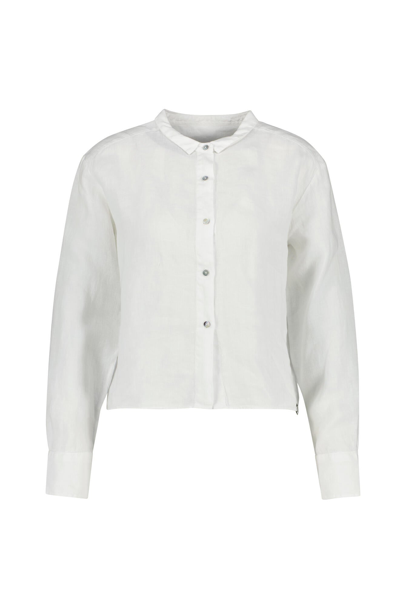 Leinenbluse cropped - White - Weiß