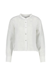Leinenbluse cropped - White - Weiß