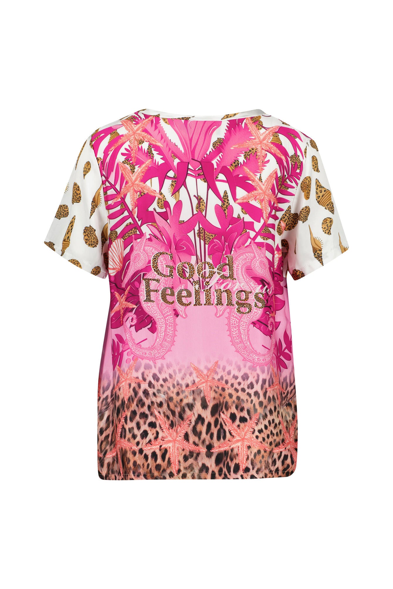 T-Shirt aus Viskose-Satin - 1 Multicolor - Pink