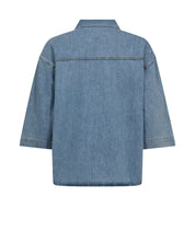 Jeansbluse aus Baumwollmix - 406 Light Blue - Blau