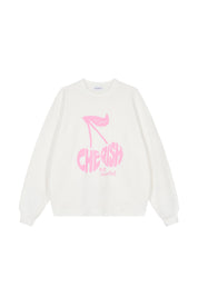 Sweatshirt Oversized - Cherish Moment - Weiß