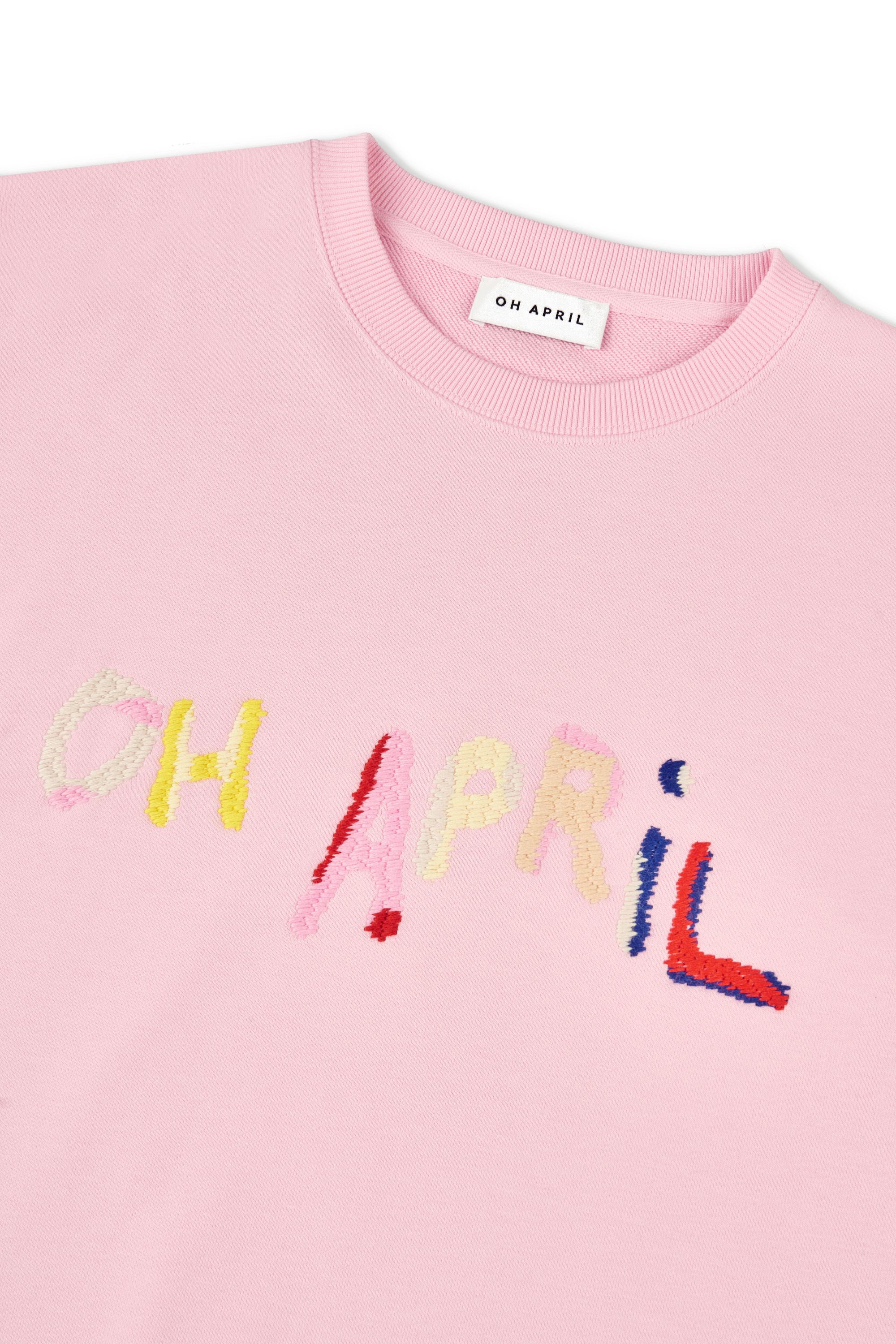 Sweatshirt Oversized aus Baumwollmix - Varied Oh April - Rosa