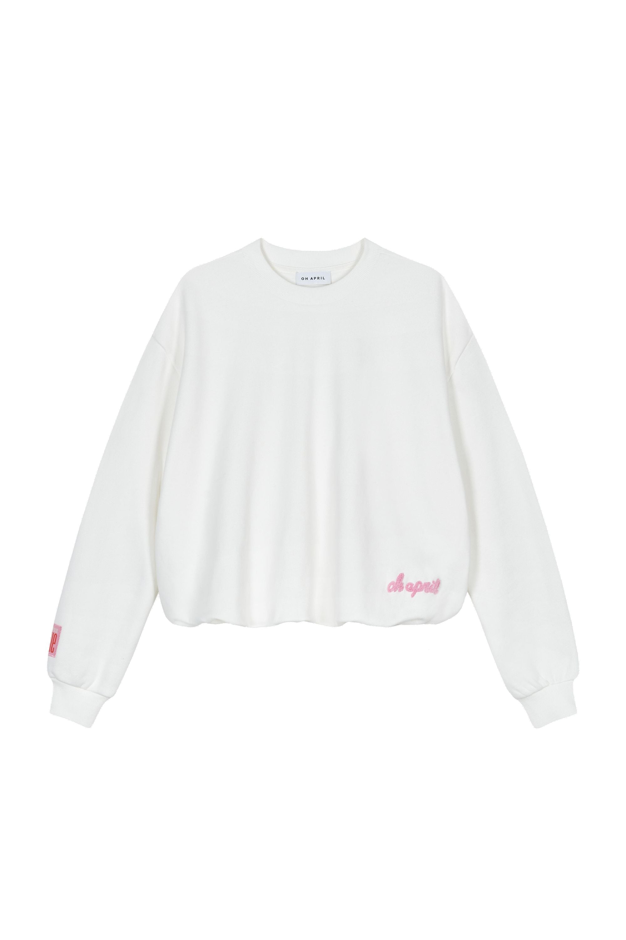 Sweatshirt ZURI Balloon Fit - Pearl - Weiß