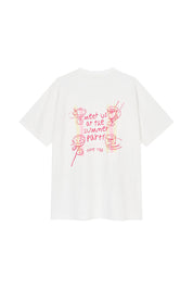 T-Shirt Oversized aus Baumwolle - Stripe - Weiß