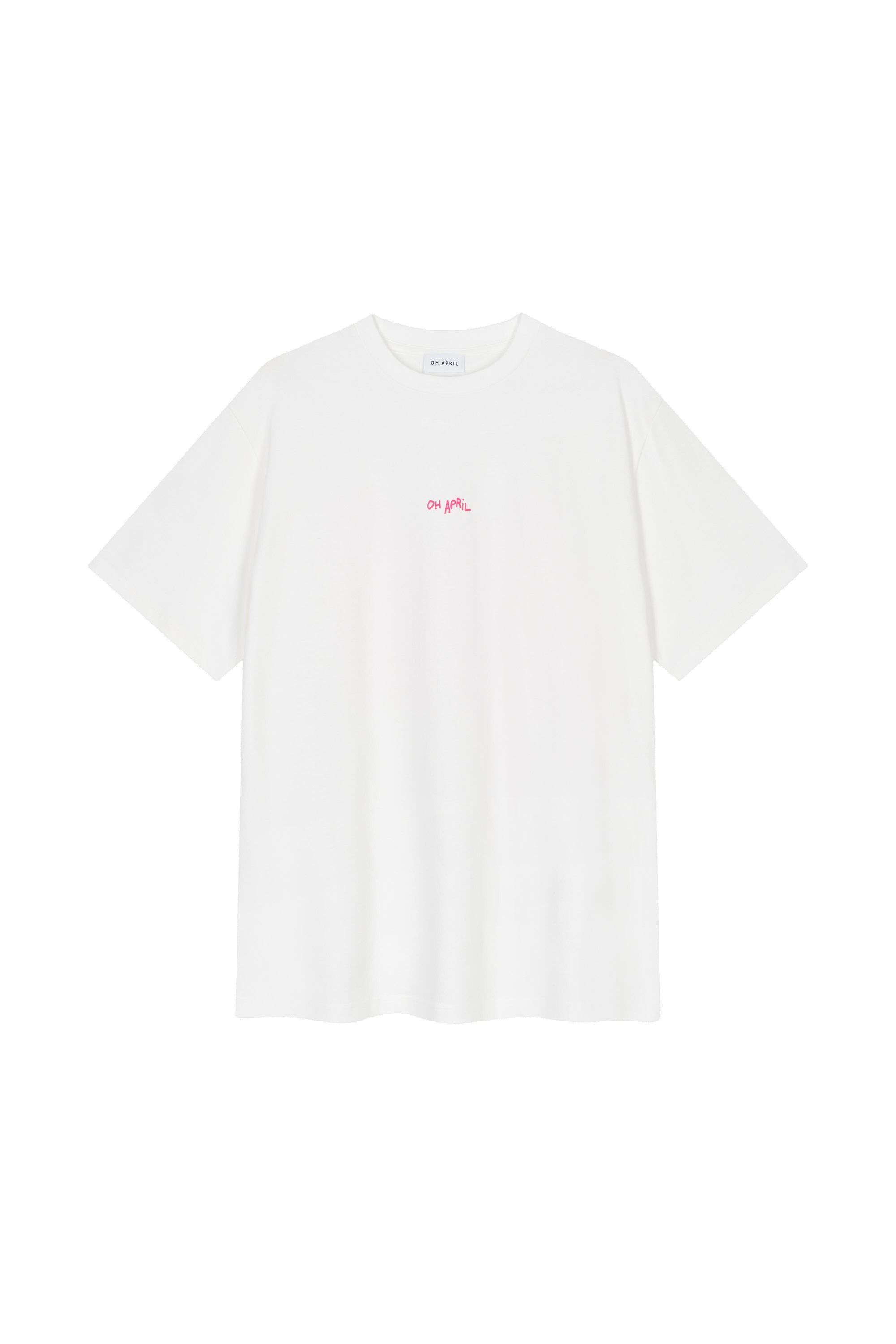 T-Shirt Oversized aus Baumwolle - Stripe - Weiß
