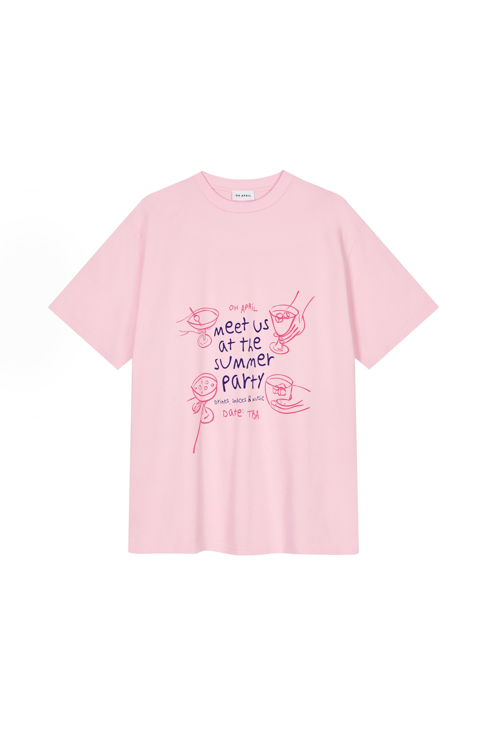 T-Shirt Oversized aus Baumwolle - Soft B - Rosa