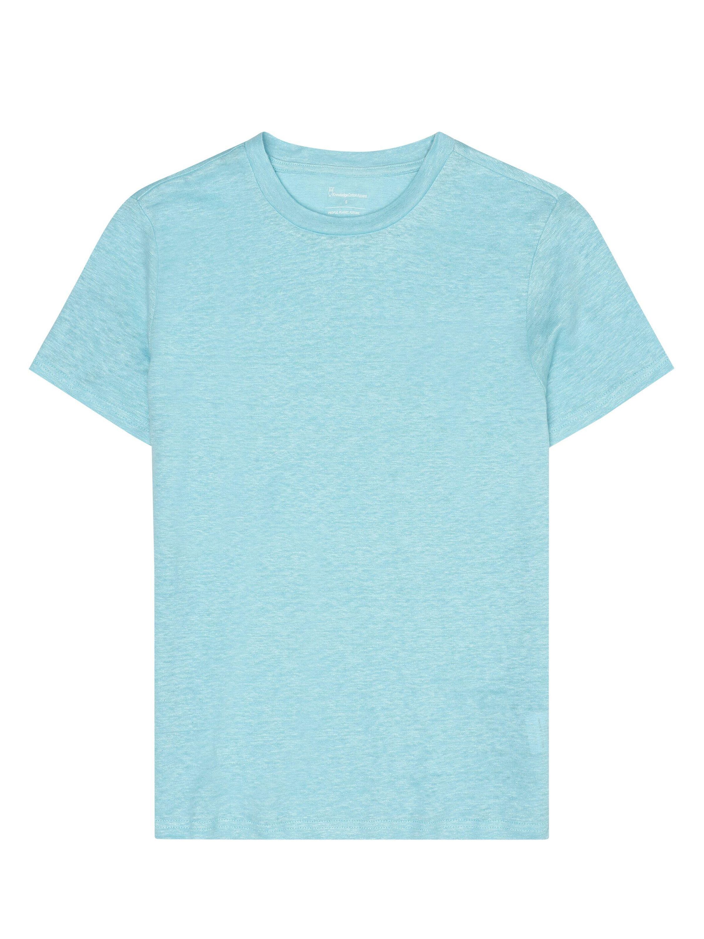 T-Shirt aus Leinen - 1480 Aqua - Blau