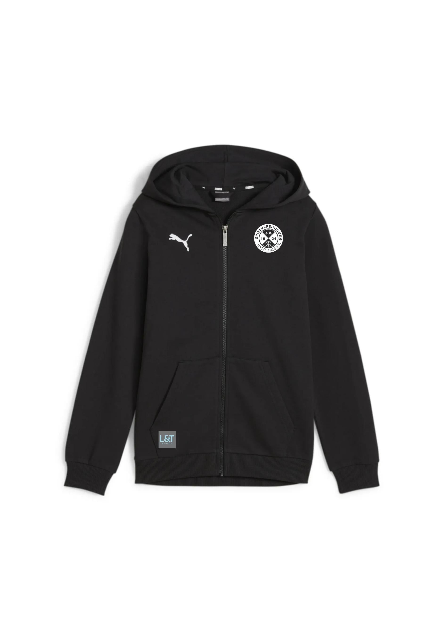 Kinder SPVG Haste Zipsweat - 003-PUMA Black-PUMA White - Schwarz