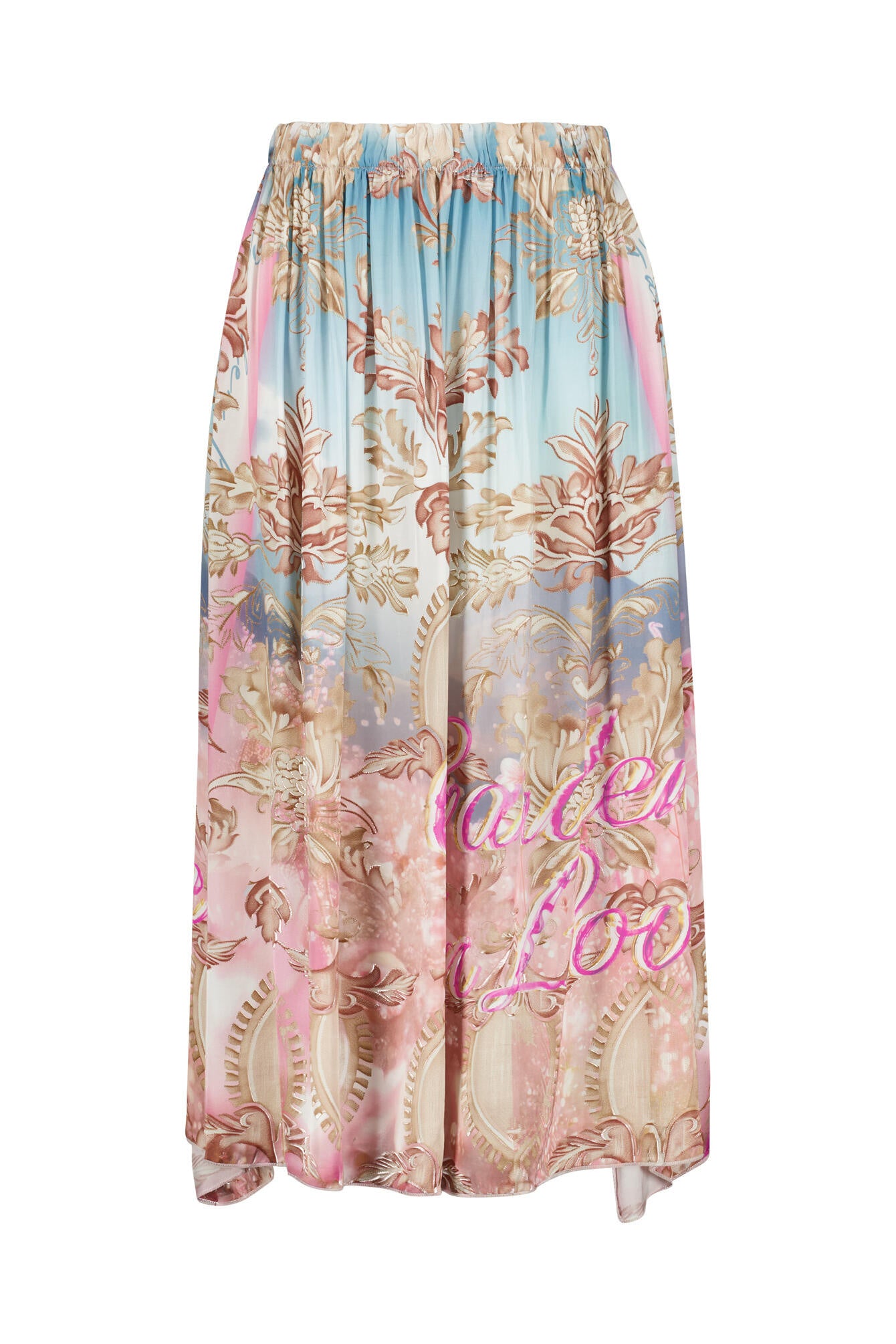 Satinrock Midi aus Viskose - 1 Multicolor - Mehrfarbig