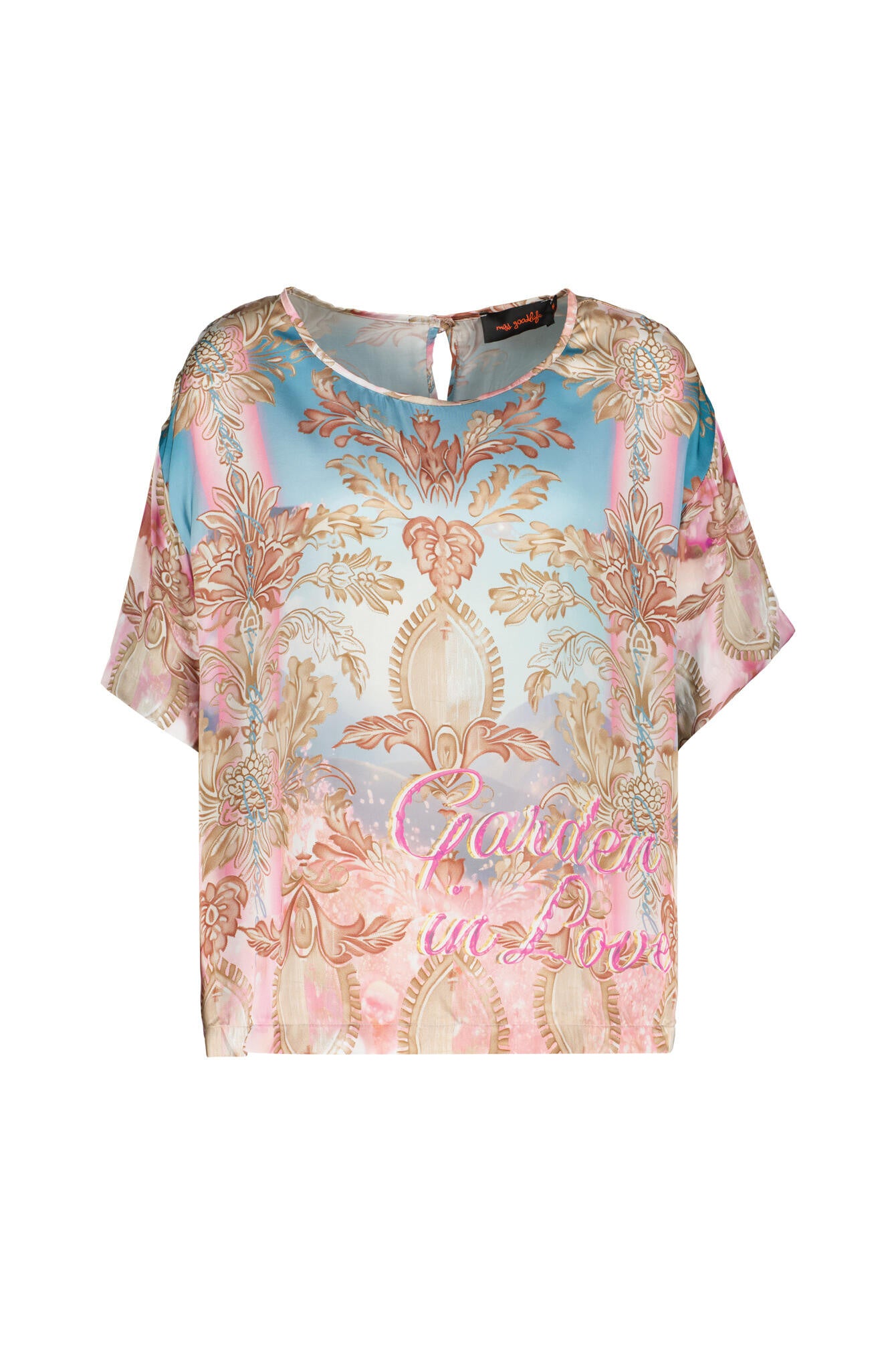 T-Shirt floral aus Viskose - 1 Multicolor - Mehrfarbig