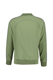 Trainingsjacke mit geripptem Baseball-Kragen - 517 Oil Green - Grün