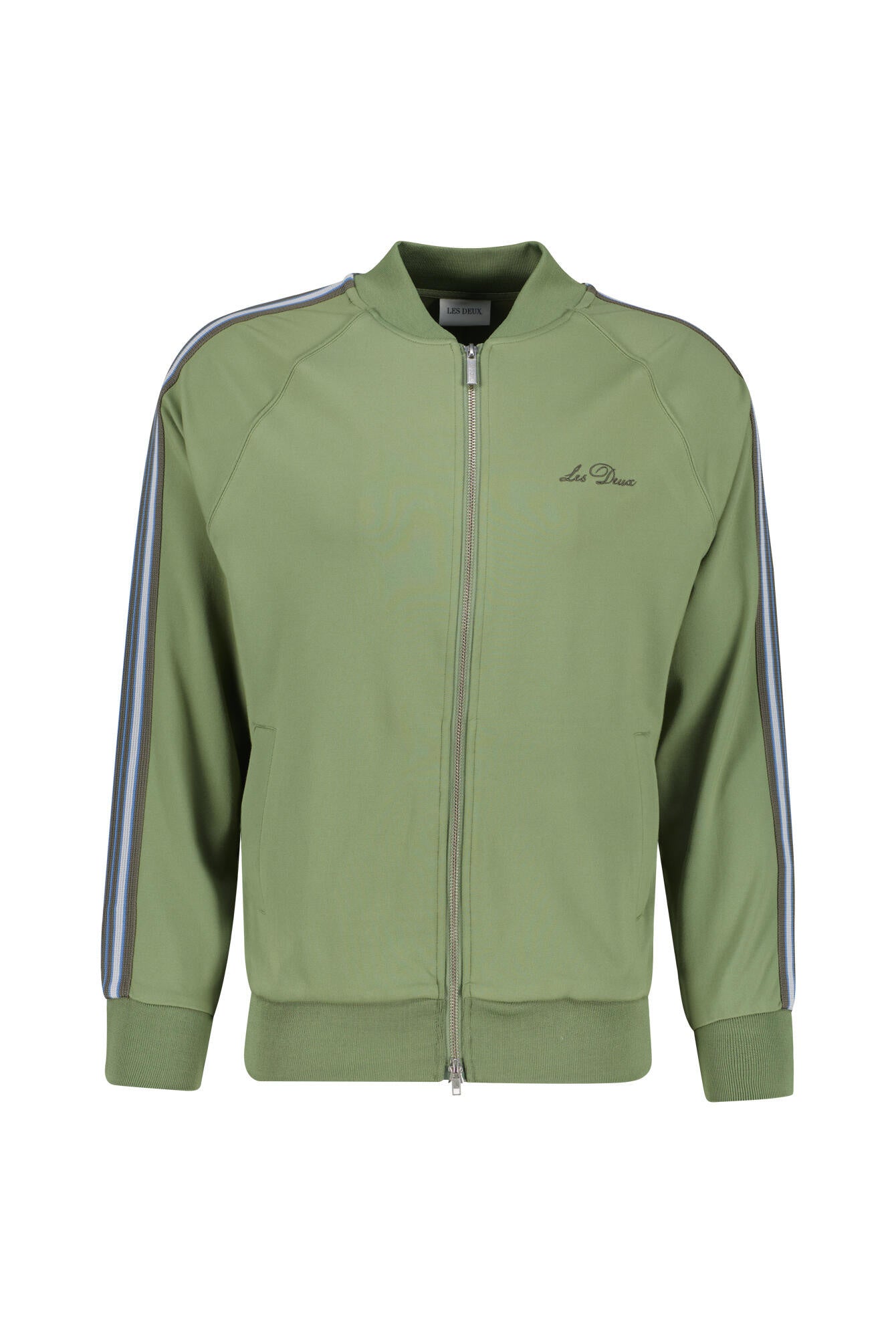 Trainingsjacke mit geripptem Baseball-Kragen - 517 Oil Green - Grün