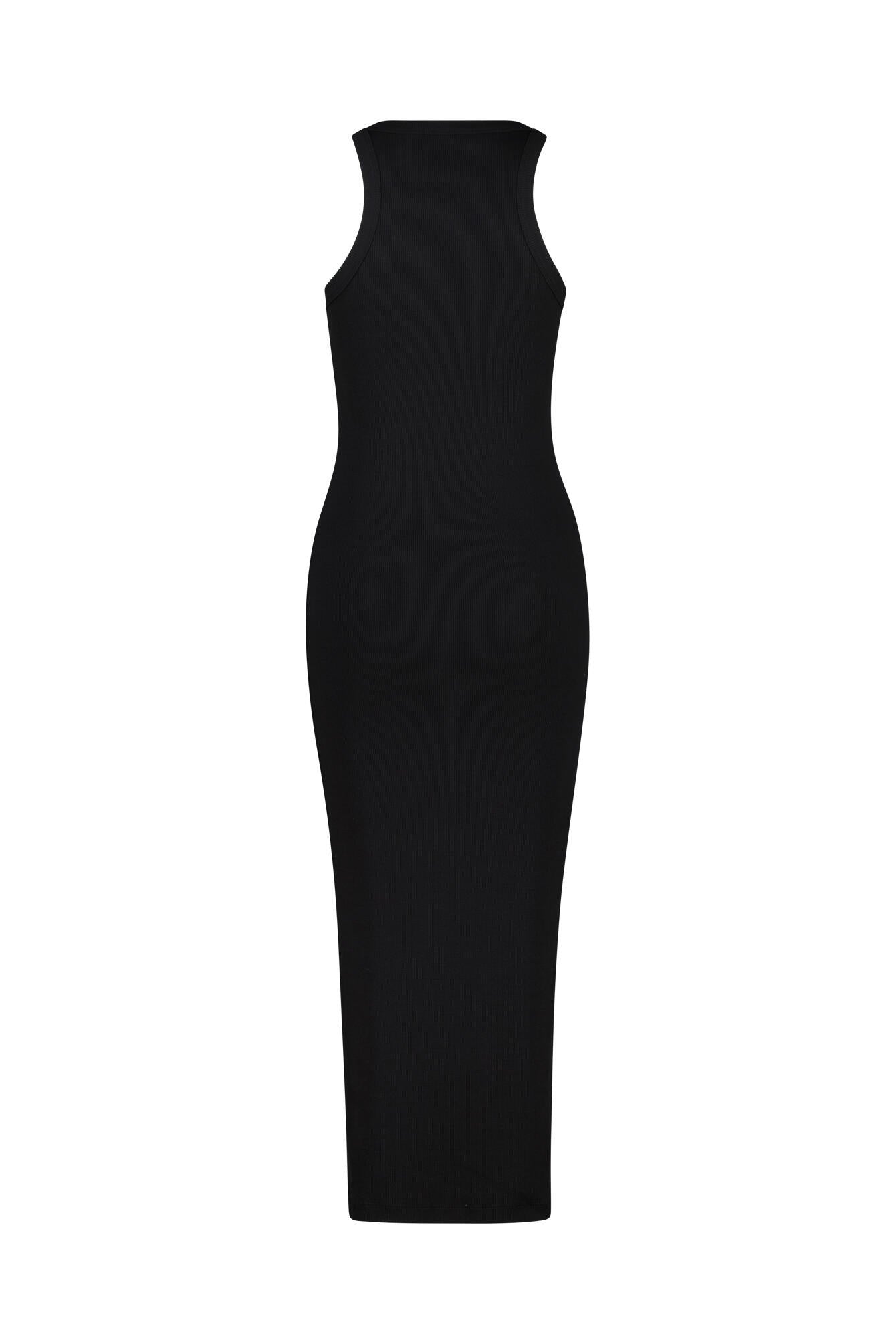 Schlauchkleid JANAH gerippt Midi - Black - Schwarz