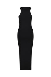 Schlauchkleid JANAH gerippt Midi - Black - Schwarz