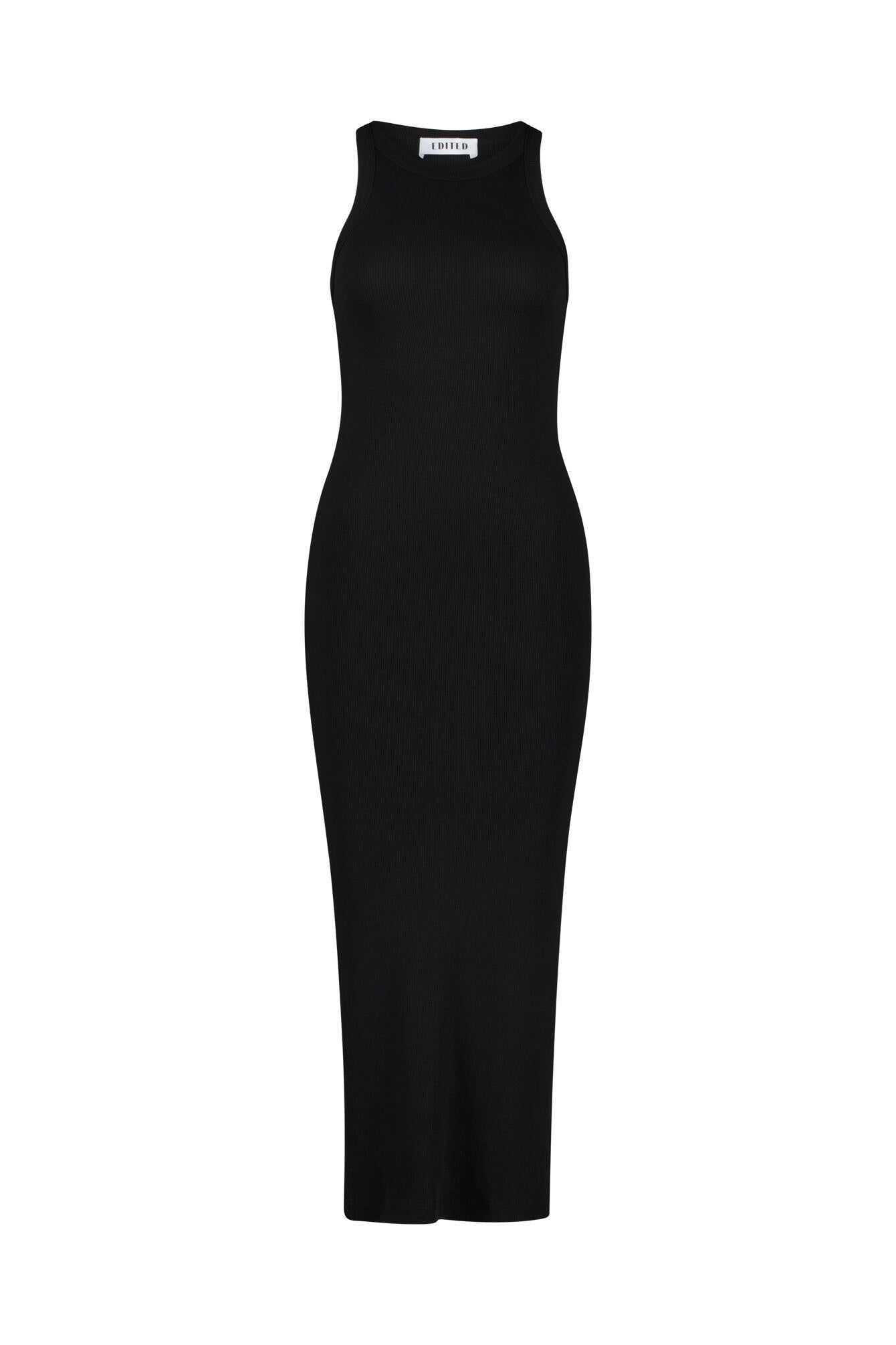 Schlauchkleid JANAH gerippt Midi - Black - Schwarz