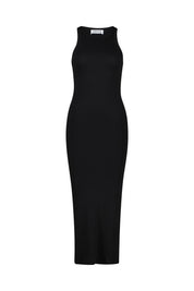 Schlauchkleid JANAH gerippt Midi - Black - Schwarz