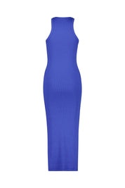 Schlauchkleid JANAH gerippt Midi - Amparo Blue - Blau