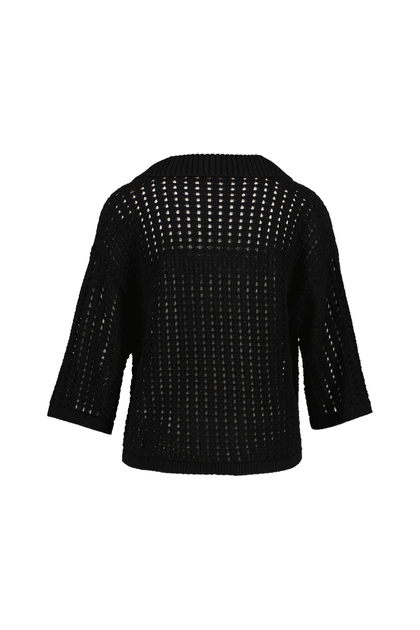 Strick-T-Shirt SARAI aus Baumwollmix - Black - Schwarz