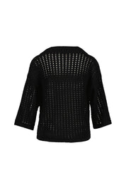 Strick-T-Shirt SARAI aus Baumwollmix - Black - Schwarz