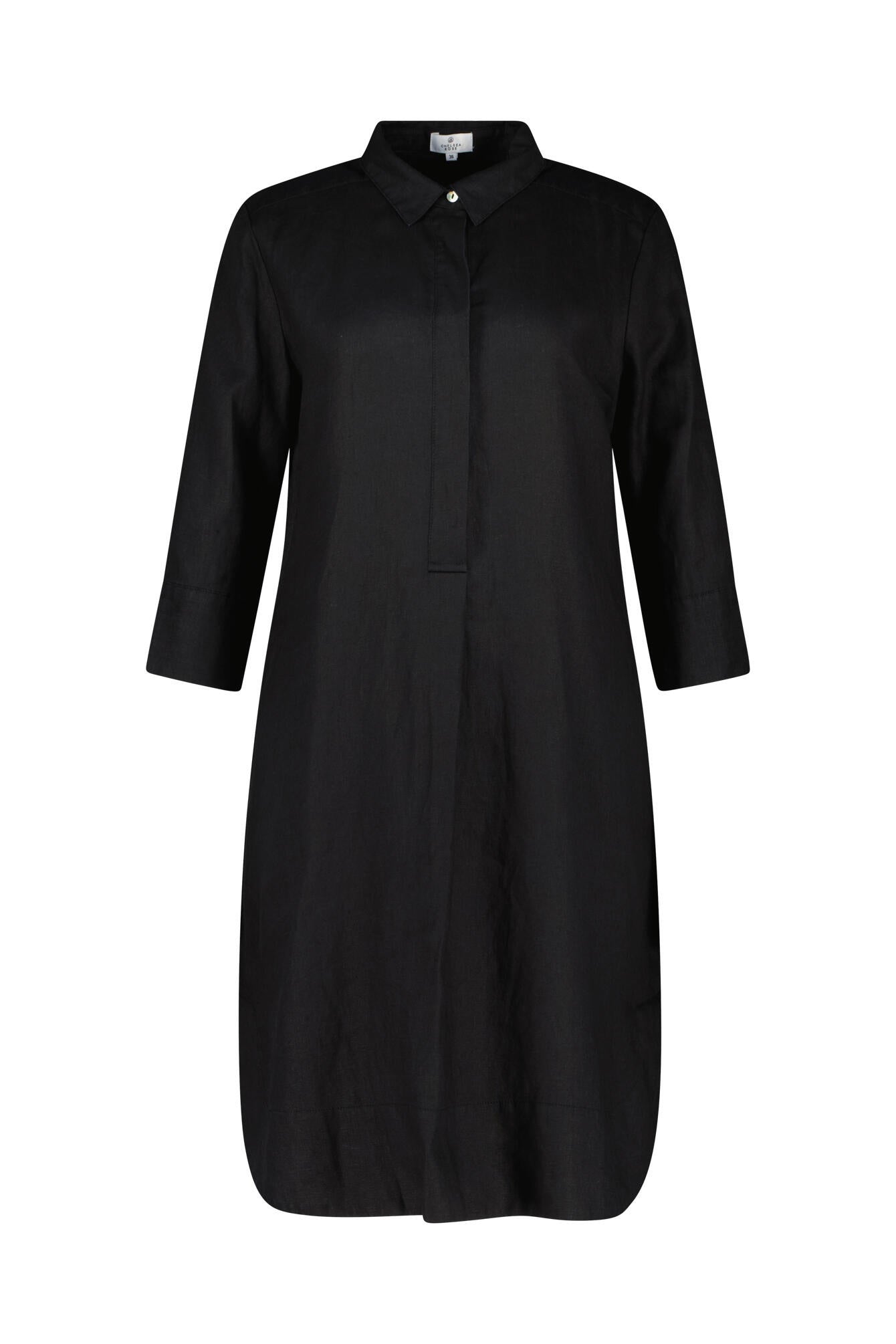 Leinenkleid Midi - Black - Schwarz