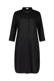 Leinenkleid Midi - Black - Schwarz