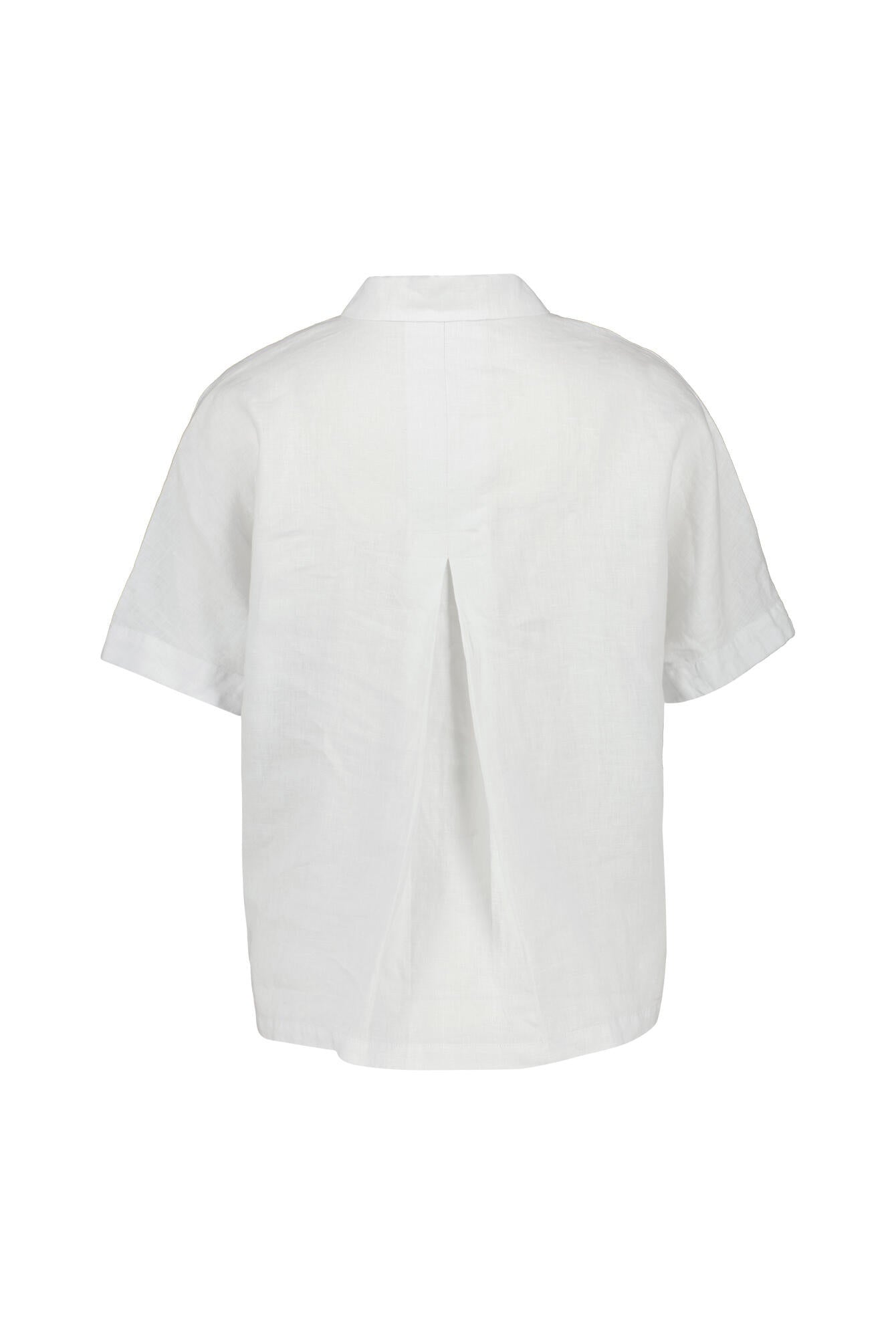 Leinenbluse mit Kurzarm - White - Weiß