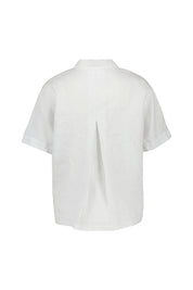 Leinenbluse mit Kurzarm - White - Weiß
