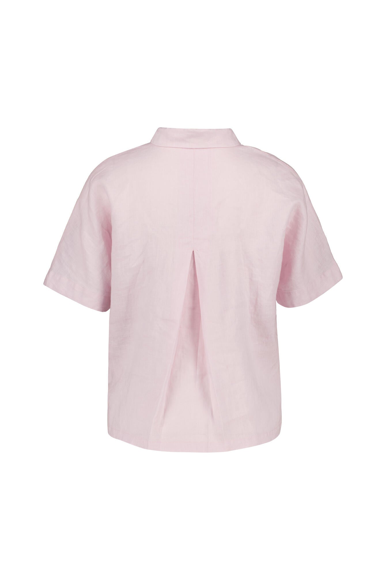Leinenbluse mit Kurzarm - Rose - Rosa