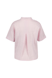 Leinenbluse mit Kurzarm - Rose - Rosa