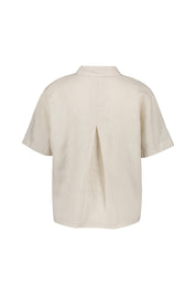 Leinenbluse mit Kurzarm - Sand - Beige