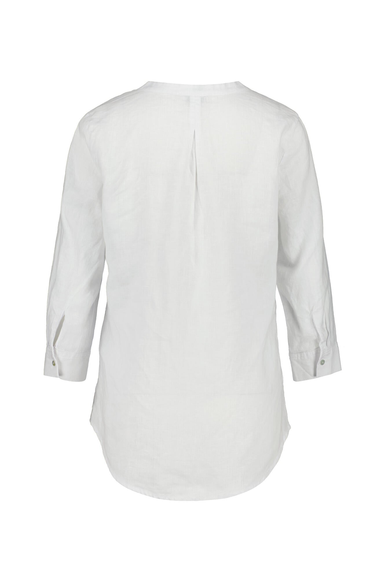 Leinenbluse mit V-Ausschnitt - White - Weiß